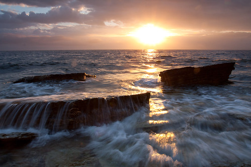 フリー写真素材|自然・風景|夕日・夕焼け・日没|海|
