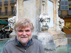 IMG_2338: Bill at an Aix Fountain