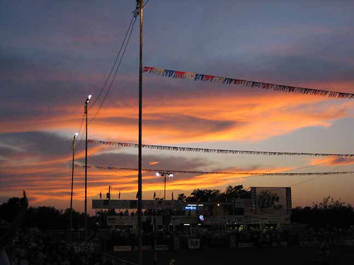 Sunset over the arena