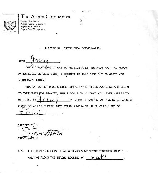 Letters Of Note A Personal Letter From Steve Martin