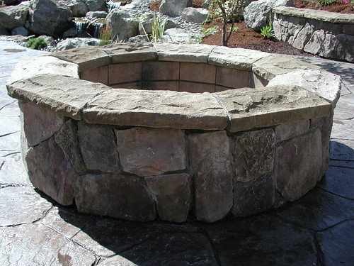 Cultured stone fire pit