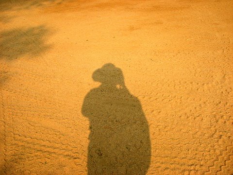 portrait of a traveller in the extreme dust