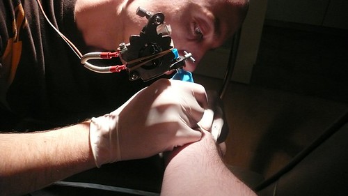 fran tattooing me.