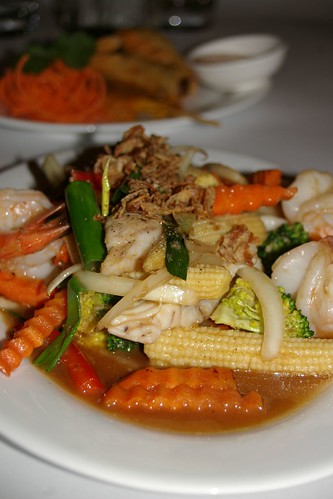 Garlic Seafood Stir-Fry at Baan Krua Thai