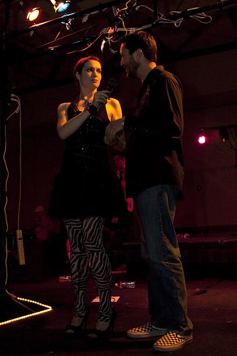 Felicia Day and Wil Wheaton on Stage at the KNTR Geek Prom