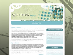 New DJ Orion website layout 1.0.