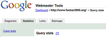 Google Webmaster Tools Query Stats