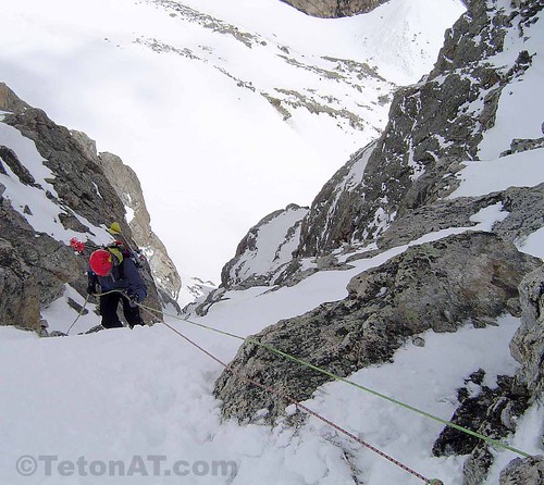 Rapping into Koch's Couloir