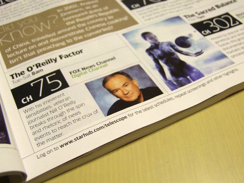 Singapore magazine misspells Bill O'Reilly!
