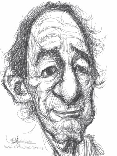sketch study 3 of Harry Shearer on iPad