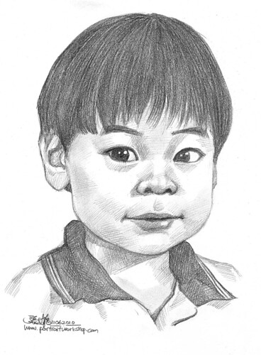 Boy portrait in pencil