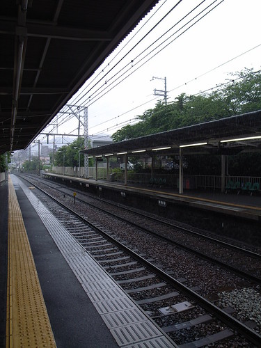 Station in the rain