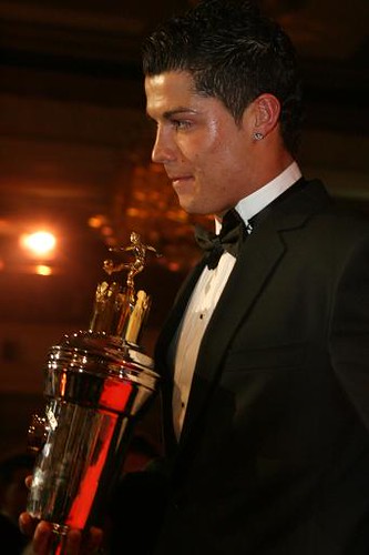 Cristiano Ronaldo with the PFA Player of the Year Award
