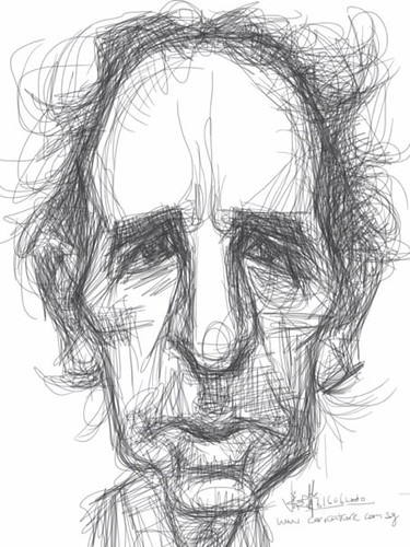 sketch study 1 of Harry Shearer on iPad