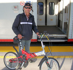 Javier and his folding bicycle