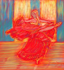 Dancer In Red - by Pat McDonald