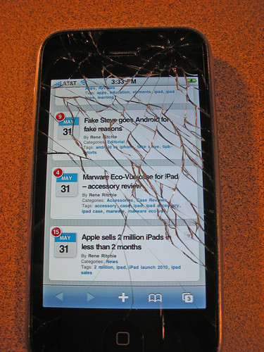 cracked iphone screen - Day 4