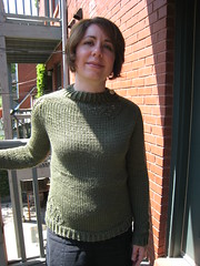 leaf lace sweater on back porch