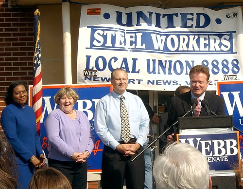 USW 8888 in Newport News Rally with Candidate Jim Webb
