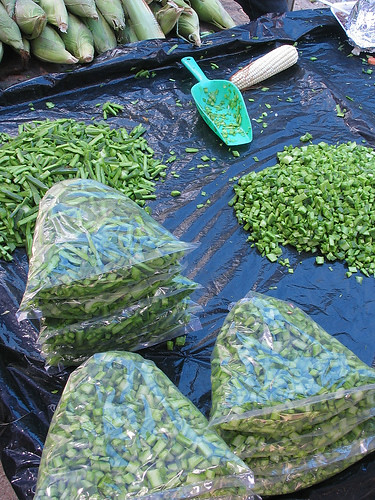 Fresh nopales for sale in Mexican market