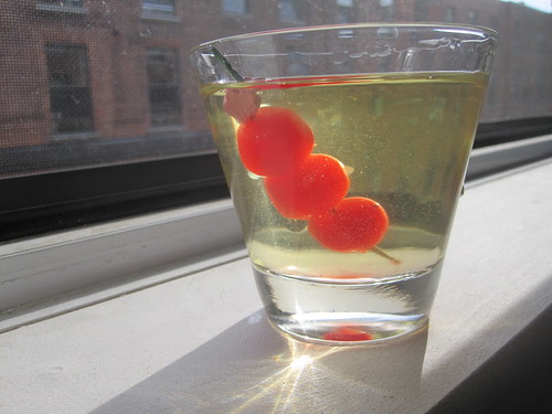 Gimlet with cherries