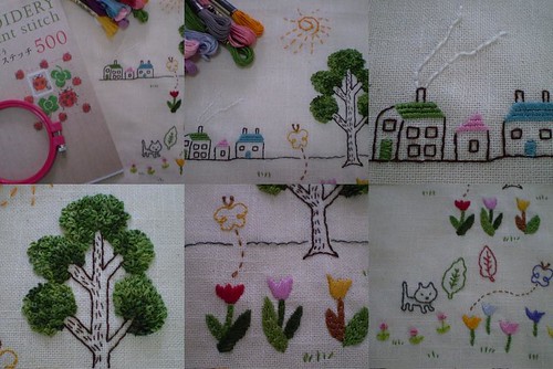 One-point stitch embroidery