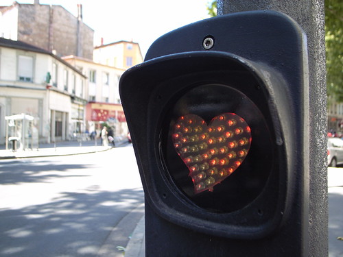 Heart traffic light in Lyon