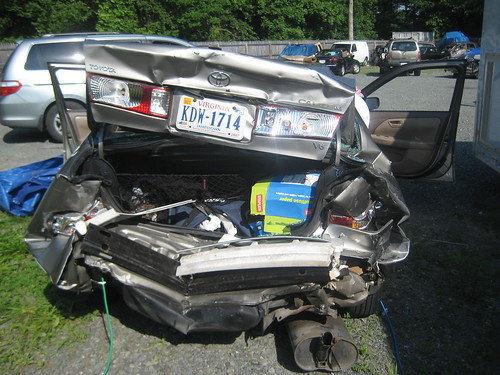 Wayne's car post-collision