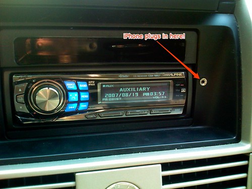 Car radio with rear aux input