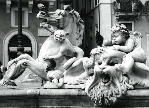 Detail, Fountain of Neptune, Piazza Navona, Rome