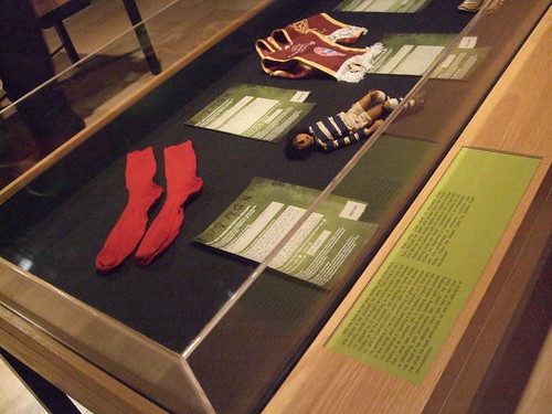 Our special socks in the Things exhibition, Wellcome Collection