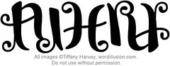 "Avery" Ambigram
