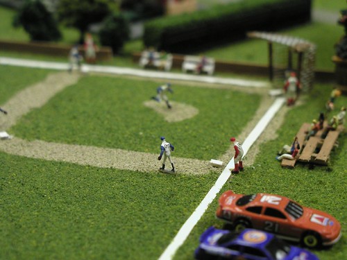 baseball field layout. Baseball Field on N-Scale Model Train Layout