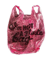 Pink plastic bag