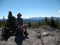 Sitting on cairn on Jay