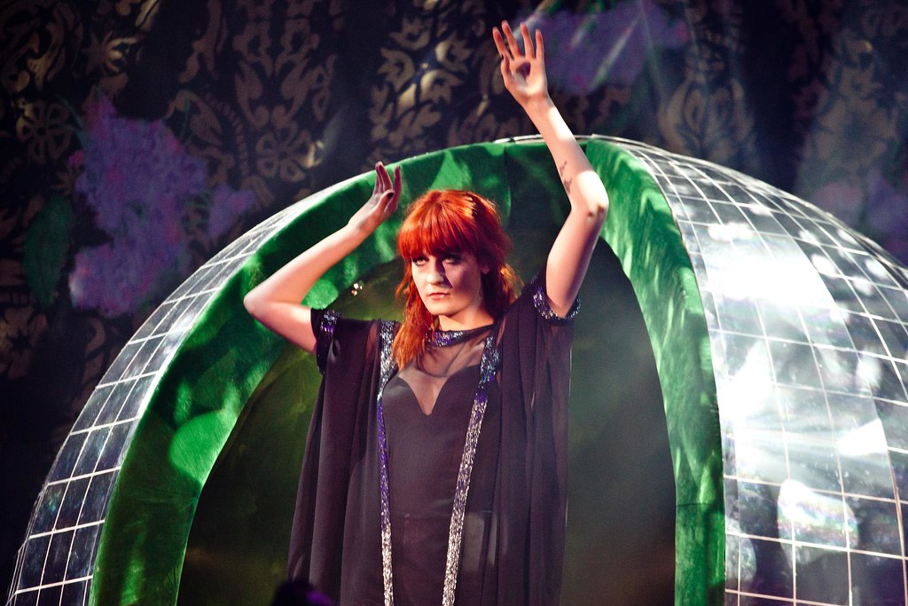 Florence & The Machine inside a disco ball type ball type thing