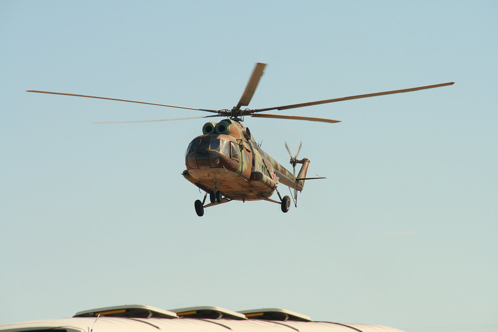: Military Mi-8 landing