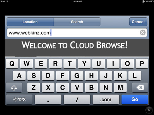 Enter a URL in Cloud Browse on the iPad