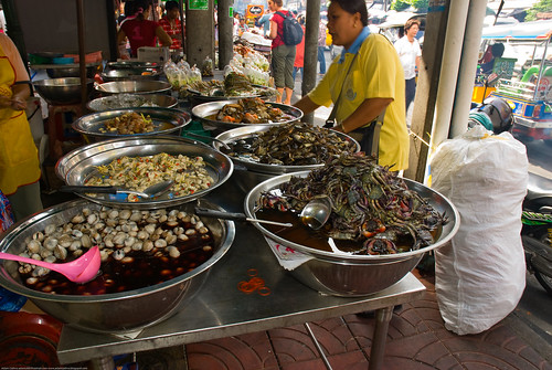 A seafood stall in Bangkok's Chinatown