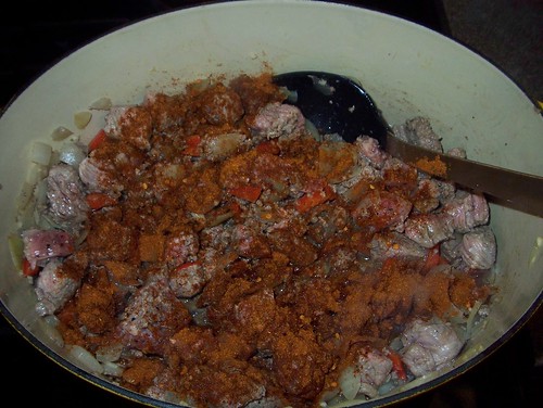 seasoning cooked beef for chili