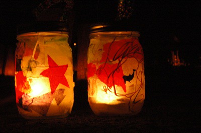 DIY glass lanterns