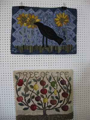 Hooked Rug: Tree of Life and Rustic Crow