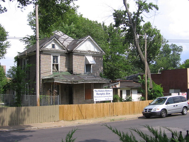 The historic home of bluesman Memphis Slim is located across the street from 