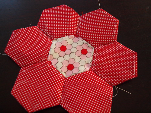 almost finished hexagon flower