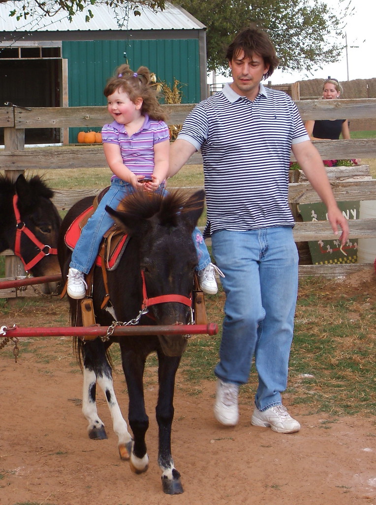 Riding a pony