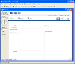 Recipe Data Entry Screen