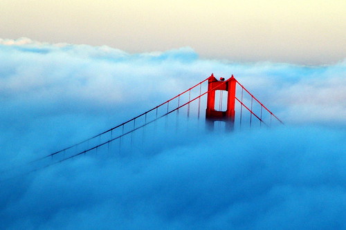 golden gate bridge fog. Golden Gate bridge in the fog