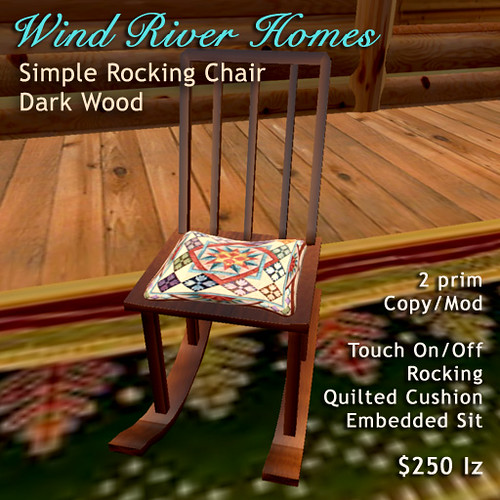 Simple Rocking Chair - dark wood by Teal Freenote