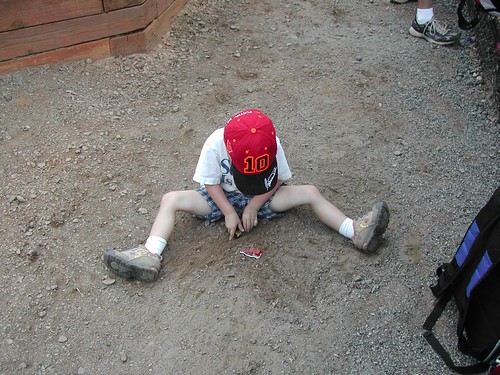 Sam digging in the dirt