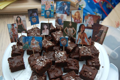guinness brownies with toothpick decorations